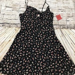NWT Mossimo Supply Co. Black Flower Print Dress - Size L